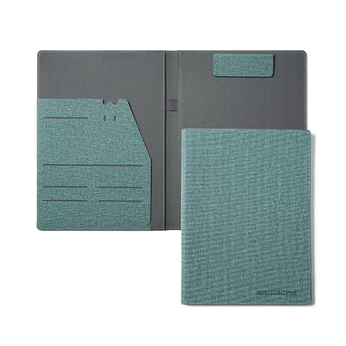 Surdy バインダーA4 クリップボード ファイル 二つ折り PU 会議パッドクリップ ファイル 多機能 ファイルボード 書きやすさ 持ち運び 名刺やペンホルダーなどを収納可能 A4書類フォルダー ギフトとしても贈れます（グリーン）