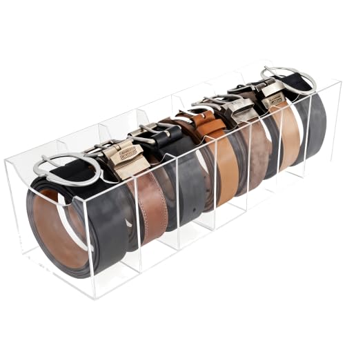 Targum Belt Organizer for Closet Extra Wide 7 Compartment Acrylic