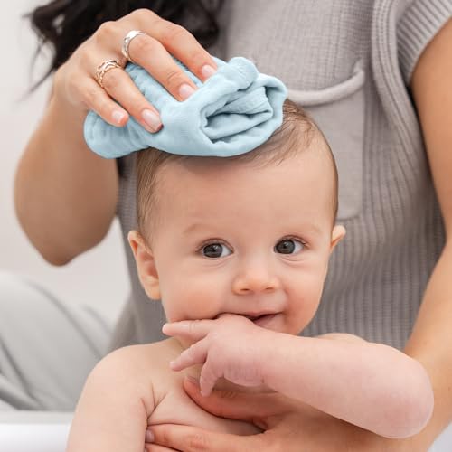 image for Comfy Cubs Muslin Baby Washcloths 6 Pack - Soft 6-Layer Cotton Wash Cl