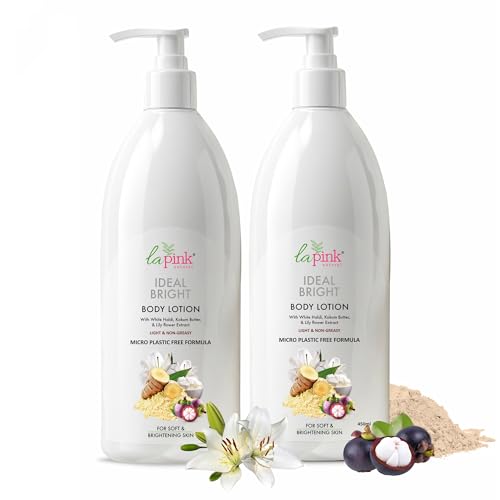 Image of La Pink Soft & Shine Body Lotion for Winter | Deep Hydration with Kokum Butter & Daisy Flower Extract | Non-Greasy & Fast Absorbing | Ideal for Dry Skin | 100% Microplastic Free Formula | 450ml (Pack of 2)