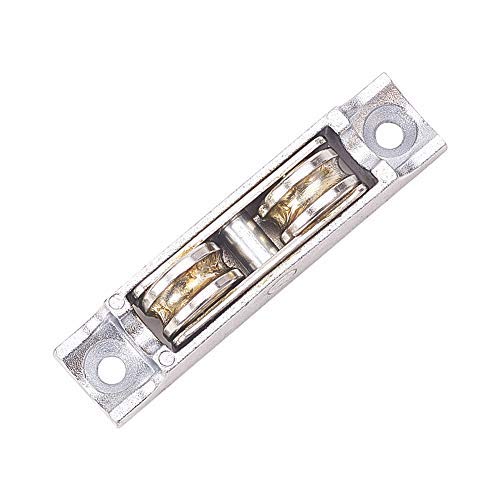 MroMax Polea de acero inoxidable con rodamiento de acero inoxidable de galvanoplastia doble rueda corredera para ventana, 70 x 15,8 mm, tono plateado, 1 unidad Cover
