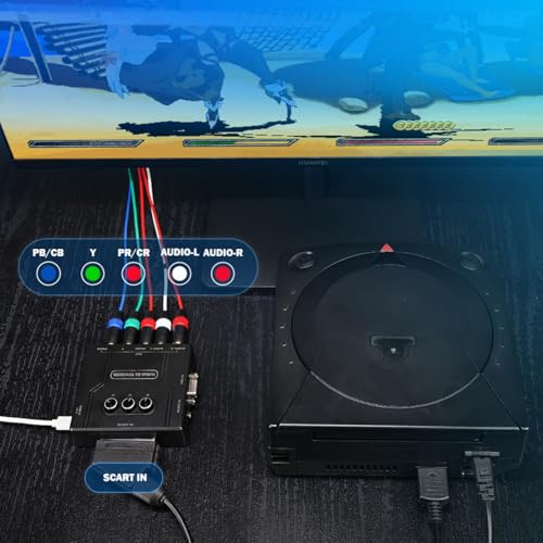 Image of BITFUNX RGBS /VGA /SCART to Component Adapter - Supports R /G /B Single Channel Color Adjustment, Plug & Play Video Game Converter with No Lag, for Retro Game Console