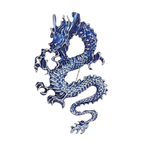 Image of Dragon Brooch Pins for Women, Chinese Dragon Brooch Pin, Lucky Dragon Talisman Brooch Lapel Pin, Bohemian Dragon Brooches Pins for Women Hat Bag Suit Dress Accessories