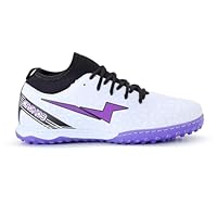 Chuteira Botinha Cronos Society Futebol Grama Sintética Masculino Feminino Sola Costurada (Branco/Roxo, BR, Adulto, Numérico, 36)