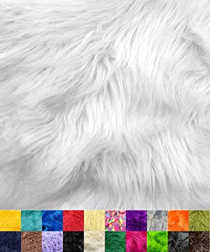 Barcelonetta | One Yard Faux Fur | 36" X 60" Inch | DIY Projects, Craft Supply, Costume, Decoration, Upholstery (White)