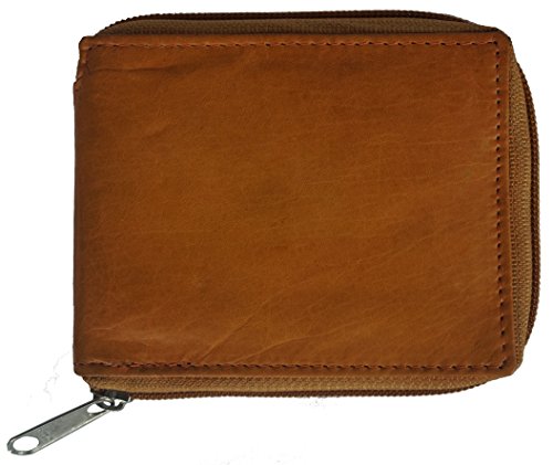 Mens Zip Around Bifold Wallet Safe and Secure Zipper Genuine Leather4