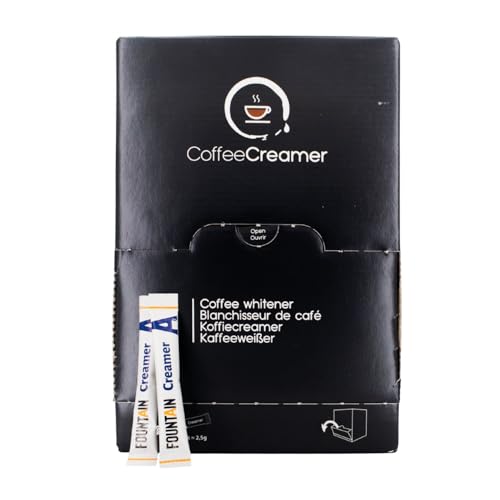 Fountain – Bustine di latte in polvere – Monodosi da 2,5 g in una scatola dispenser – per una tazza di caffè o tè – 2,5 g × 600 bustine