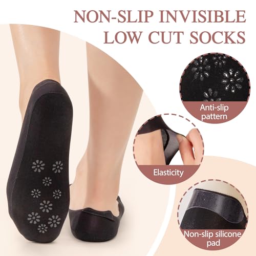 Yilanmy Womens No Show Socks 5 Pairs Low Cut Liner Non-Slip Invisible Loafer Socks for Flats3