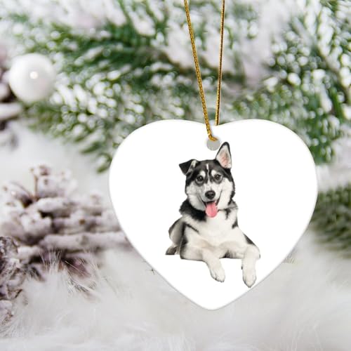 Keramik-Weihnachtsdekoration, gemischte Rassen, sibirischer Husky, Labrador, Weihnachtsdekoration, schöne Hunde-Ornamente, Porzellan-Dekoration für Weihnachtsbaum, einzigartiges Weihnachts-Andenken