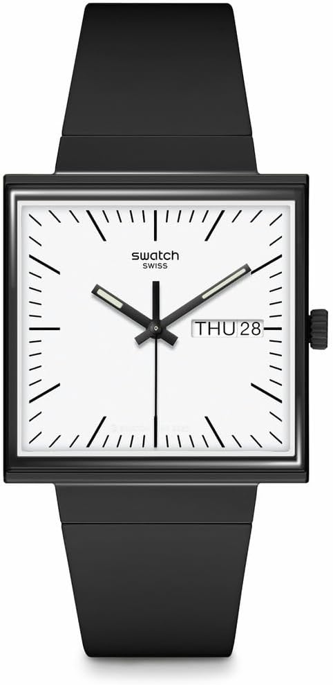 Square Bioceramic Unisex Watch Casual Bioceramic Black Quartz Waterproof What If…Black?
