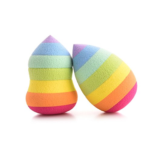 Saking 2PCS Colorful Makeup Sponges For Foundation Concealer Cream Powder Blush or Liquid Application