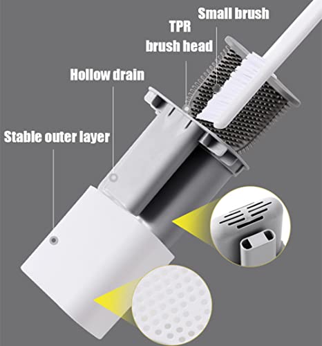 Brosse de toilette silicone avec support mural pour nettoyage WC - 5