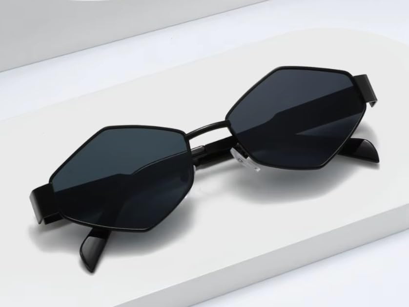 Retro Hexagon Sunglasses for Women, Men, Designer, Trendy Sunglasses, UV400 Protection (Set of 2)4