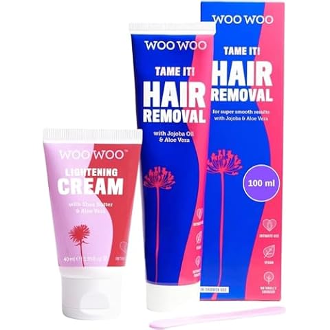 WooWoo It Takes Two! Natural Intimate Hair Removal Cream 100ml & Lighten It! Skin Brightening Cream 40ml Cover