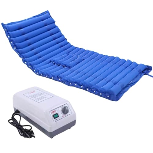 Alternating Air Pressure Mattress Pad, Waterproof Heat Resistant, with a Toilet Opening, Topper with Whisper Quiet Pump, Relief Ulcer, Suitable for Bedridden or Limited Mobility Patie.