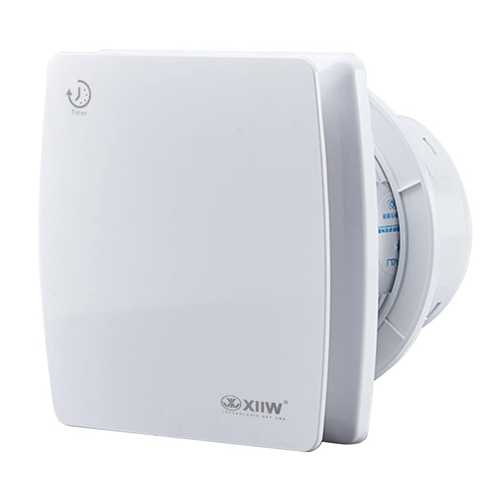 XIIW Aspiratore Bagno 100mm Ventola Aspirazione Bagno con Timer Regolabile Silenzioso 34dB, 95 m³/h, 12W | Estrattore d'Aria con Clapet Antiritorno e IPX4, Ventilatore Per WC, Cucina - Bianco