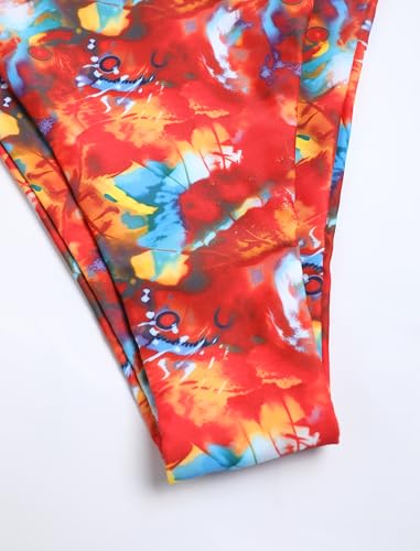 Image of ZAFUL Women's 3 Piece Swimsuit Floral Halter Triangle String Bikini Tie Side Bottom with Boho Cover Up Skirt