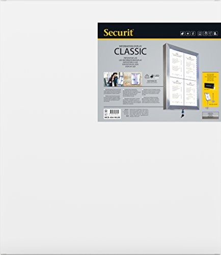 Securit MCS-4A4-WLSS LED-Schaukasten Classic, 4 x DIN A4, Silber