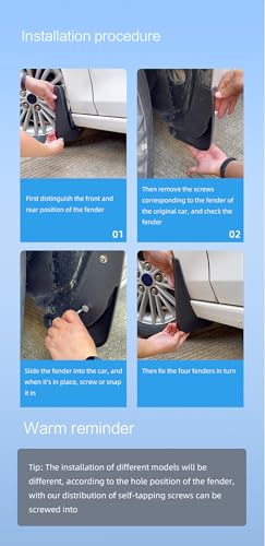 Image of ontto Mud Splash Guards Compatible with Honda M-NV 2021-2024 Fender Flares with Hardware Front and Rear,ABS Plastic Mud Flaps 4PCS Mudguard Tire Protector