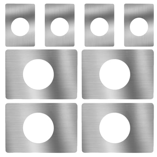 Placas de acero inoxidable resistentes para proteger pomos de puertas plata 2