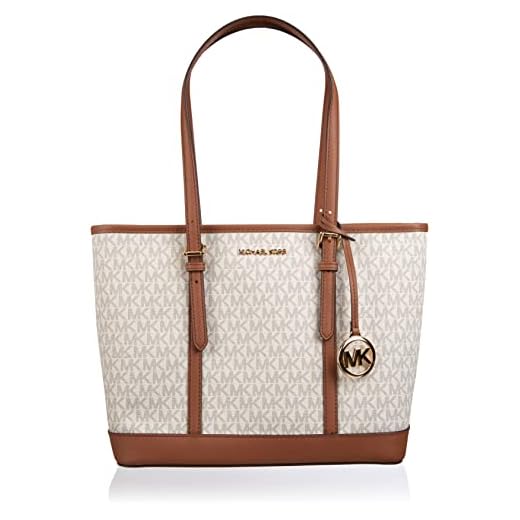 Michael Kors Jet Set Travel Signature Small Top Zip Shoulder Tote - Vanilla