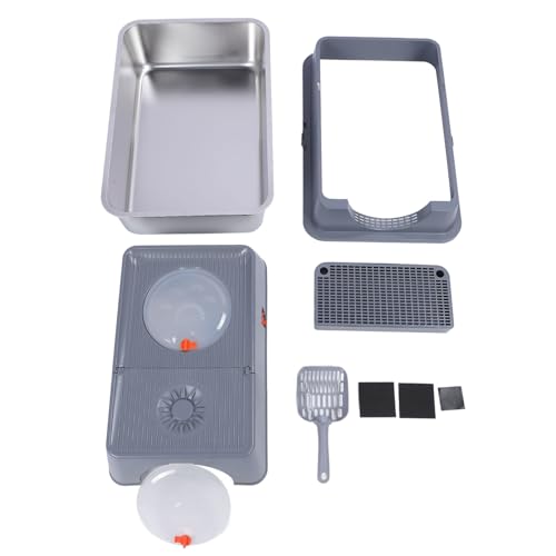 Bac à litière pour animaux en inox fermé et extra large pour chat - 2