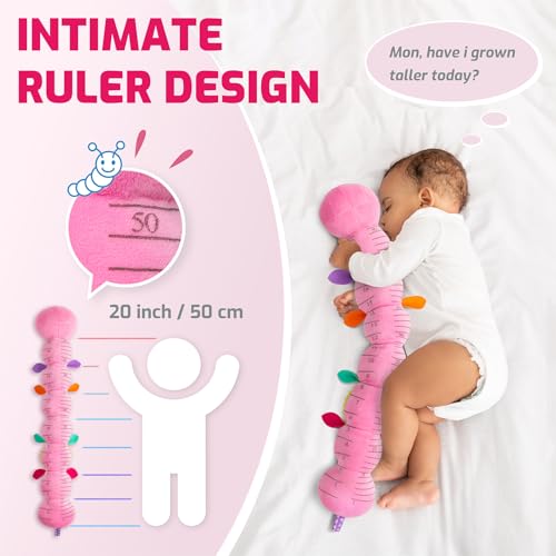 Image of Sumobaby Infant Baby Musical Stuffed Animal Toys for 0-3-6-12 Months,Multi Sensory Toys with Crinkle and Rattles, Tummy Time Toys for Newborn Boys Girls, Caterpillar, Pink