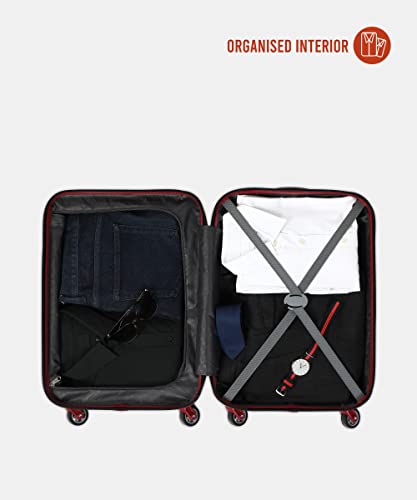 Image of American Tourister Polypropylene 4 Wheels Trolley Bag for Travel | Upland Spinner 55 Cms Hardsided Small Cabin Luggage Bag | Suitcase for Travel | Trolley Bag for Travelling, Formula Red