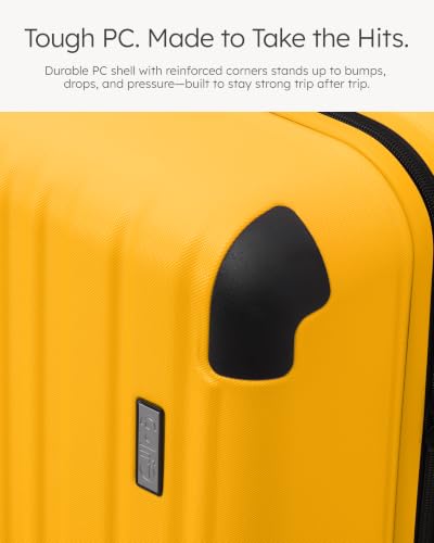 Image of Coolife Luggage, Lightweight and Durable Hardshell, 24 in, Yellow