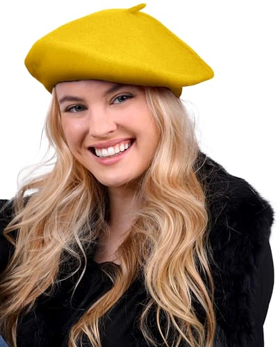 Image of Parquet Solid Color French Beret Hat. Classic French, Casual and Chic Lightweight Cap for Women