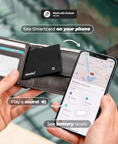 Image of Rhinokey Apple MFi Certified Wallet Tracker Card Works with Apple Find My