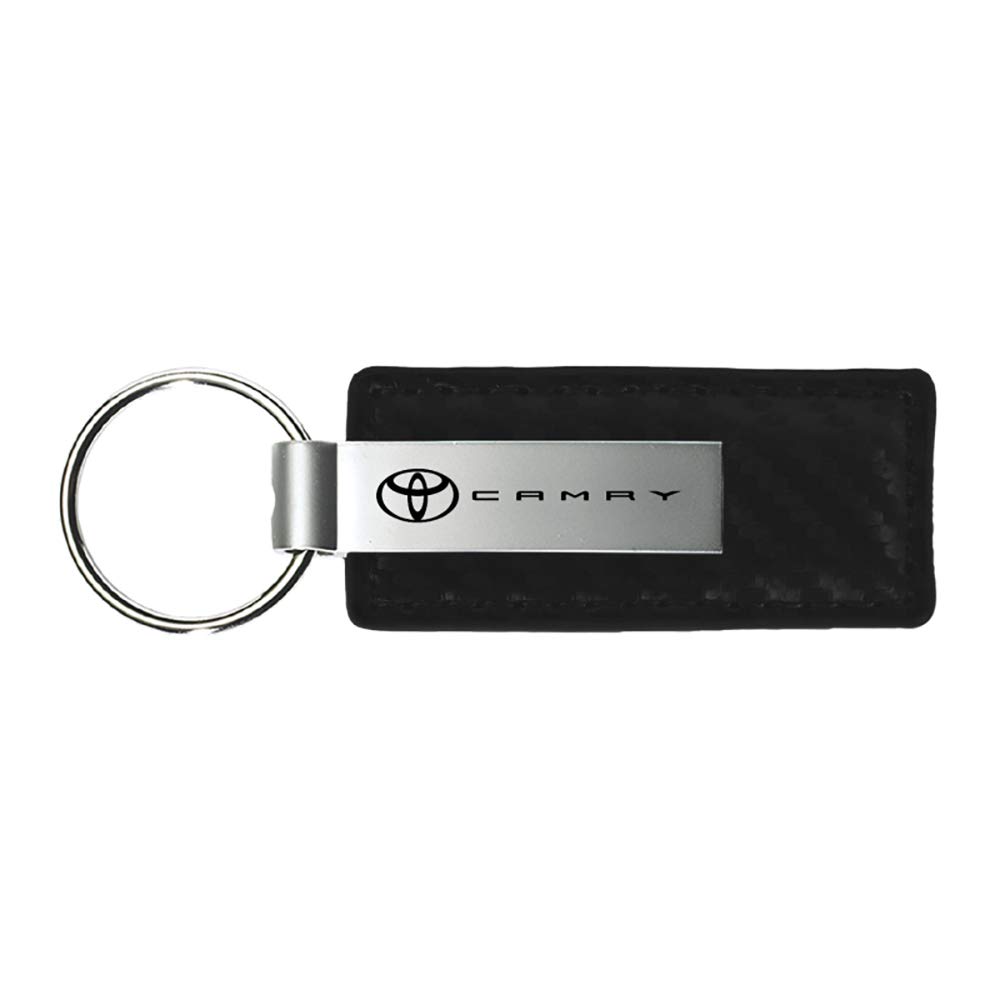 AU-TOMOTIVE GOLD Carbon Fiber Leather Key Chain for Toyota Camry (Black)