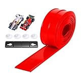 DeeRace レースカートラック レーストラックおもちゃ DIY 楽しい多目的 男の子 女の子向け 軽量 強力吸盤 フレキシブルフレックス 15フィート, 赤