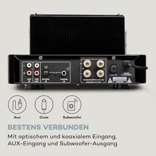 Auna Amp VT Röhrenverstärker HiFi-Verstärker 2x35W RMS für Stereo-Anlagen