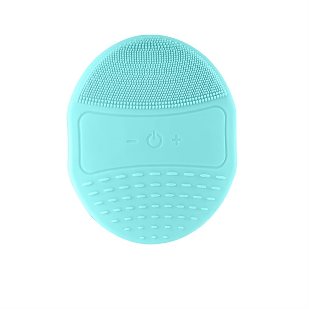 Pinceau de nettoyage du visage bleu à vibration sonore et poils doux pour massage exfoliant