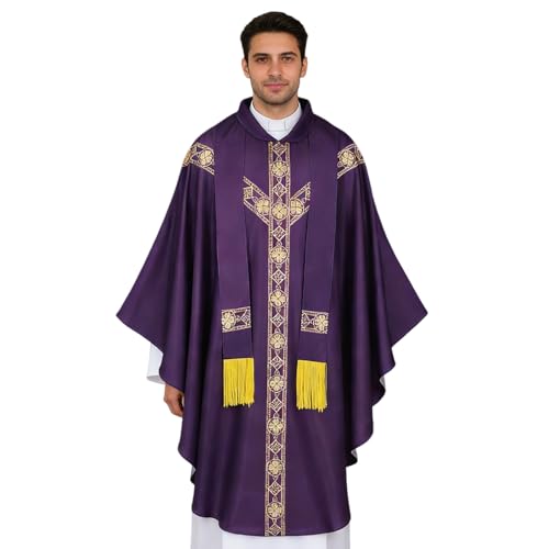 Vêtements d'église catholiques et costume de prêtre pour homme en drapé noir