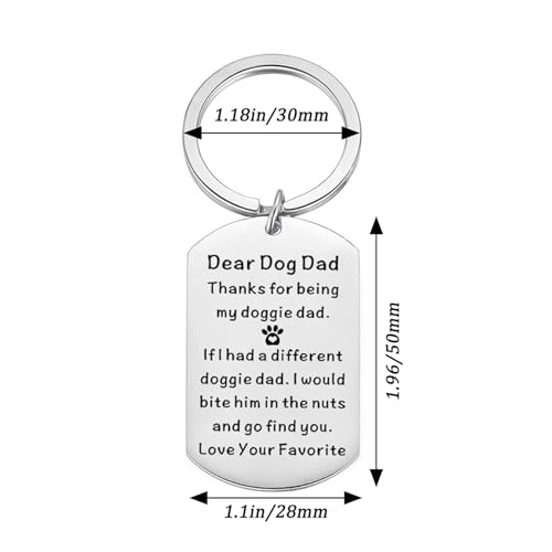 Image of CGBOOM Dog Dad Keychain Gift Dad Fathers Day Keychian From Dog Child Lover Gifts for Men Women Best Dog Dad Owner Birthday Christmas Keychain Dog Jewelry Gift Pet Owner