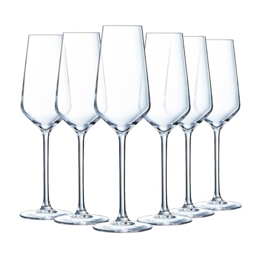 Chef&Sommelier - Collection Distinction - 6 Flûtes à Champagne 23 cl - Fabriquées en France - Emballage renforcé