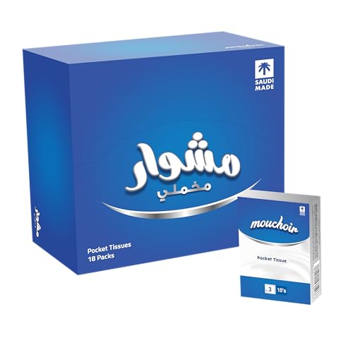 مناديل جيب مخملية 10 أوراق × 3 طبقات من موكوار - علبة من 12 ...