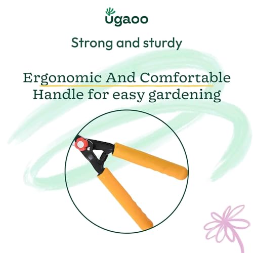 Image of UGAOO Hedge Shears for Gardening | Garden Shears & Garden Cutting Scissors | Plant Cutting, Hedge Trimming Scissors | Heavy Duty Garden Cutter Tool with Plastic Sleeve, 10 Inch Blade