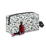 IMPCOKRU Large Makeup Bags for Women Waterproof Cosmetic Bag,Vector Flower,Double Side Priting Makeu