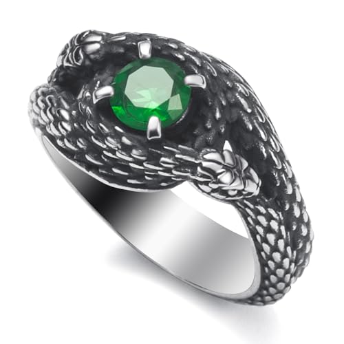 WESTMIAJW Bague serpent en acier inoxydable pour homme, style gothique, punk, gothique, Halloween, taille 58, 66, 67, 67, 61, 67, 66, 61