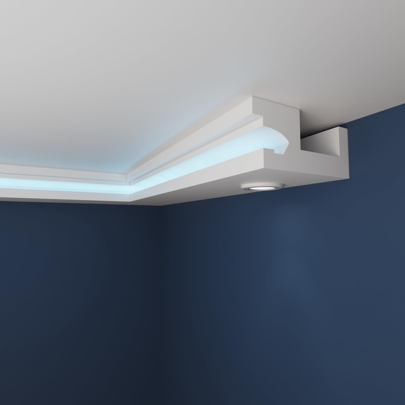 WOLDECOR Premium LED Ceiling Coving Cornice, Lightweight XPS Moulding for Ceilings, Easy DIY Fit, Coving for Ceilings, Paintable Surface, Crack Moisture Resistant Trim (WLS11, 6 Meters)