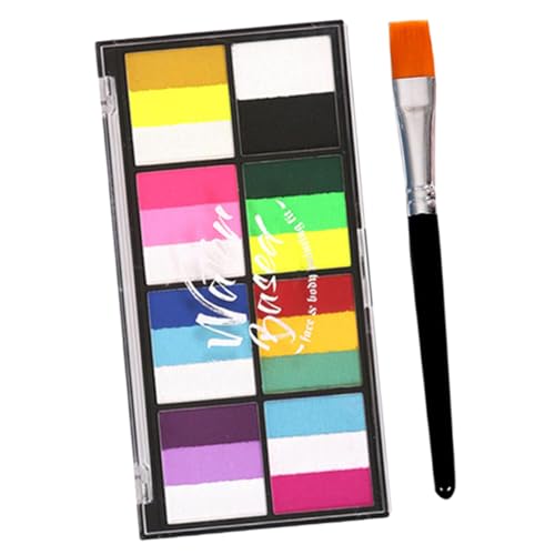 NULYLU 1 Juego Pinturas Brillantina Pintura Facial Falso Sombra Maquillaje De Cara Resaltador Máscara Face Painting Kit Cuerpo Hacer Pintura De Cara Blanca Equipo Gel Polvo De Pigmento