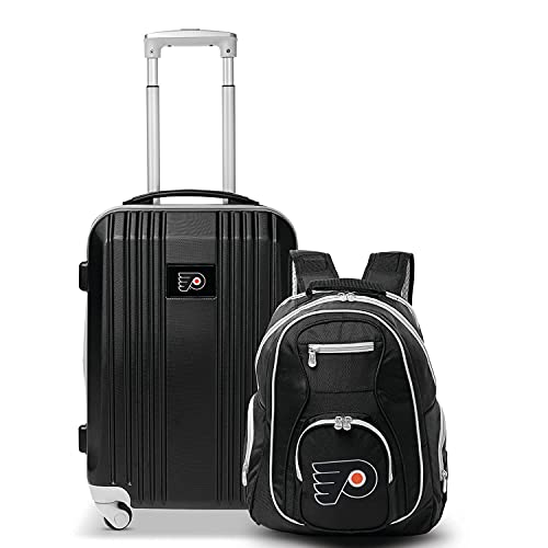 Denco Philadelphia Flyers 2-Piece Luggage Set, Includes 21-inch Two-Tone Hardcase Spinner and 19
