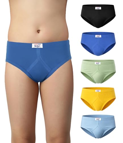 Image of Lux Cozi Boy's Super Combed Cotton Inner Elastic Front Brief for Kids | Boys Underwear | Kids Underwear | Color May Very | Pack of 6