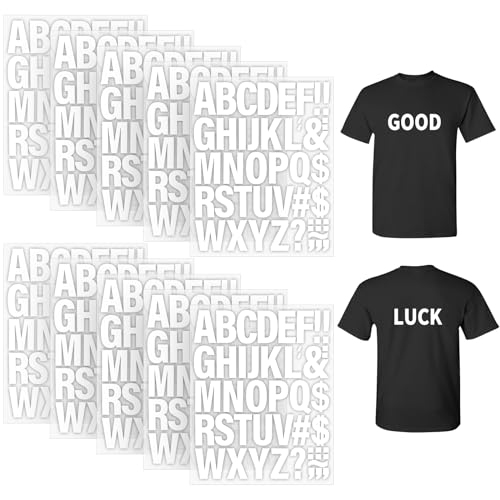 10 Sheets 440 Pieces Iron on Letters for Clothing, 2 Inch Heat...