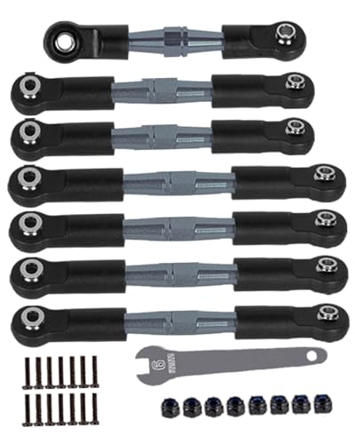 hopsupRC RC Adjustable Turnbuckles Upgrades Part for 1/10 Slash/Rustler/Stampede/Bandit VXL 2WD, Adjustable Turnbuckles Camber Links Toe Link,Titanium?7PCS