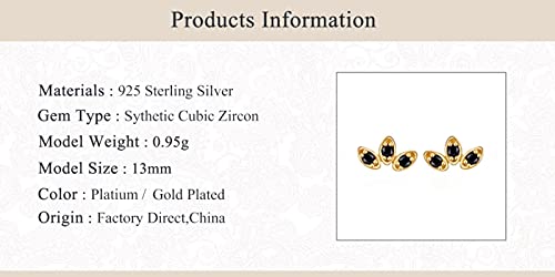 Boucles d'oreilles piercing argent 925 et zircon turquoise de haute qualité