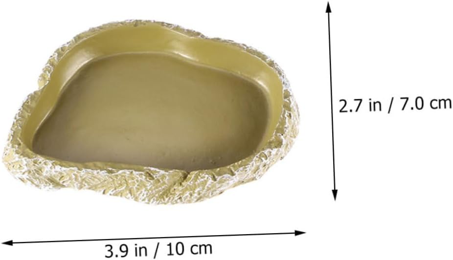 3pcs Reptile Feeding and Water Bowls Resin Turtle Food Dish Terrarium Bowl for Snakes Tortoises and Lizards